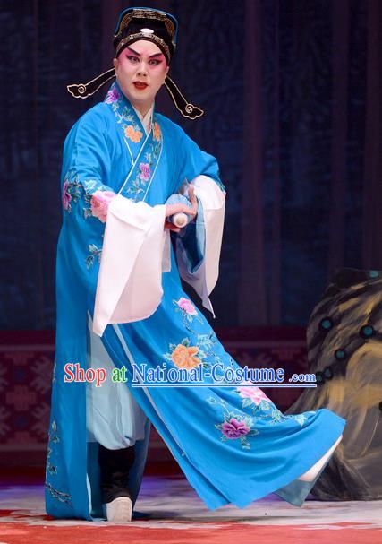 Chun Qiu Pei Chinese Bangzi Opera Scholar Li Chunfa Apparels Costumes and Headpieces Traditional Hebei Clapper Opera Young Male Garment Niche Clothing