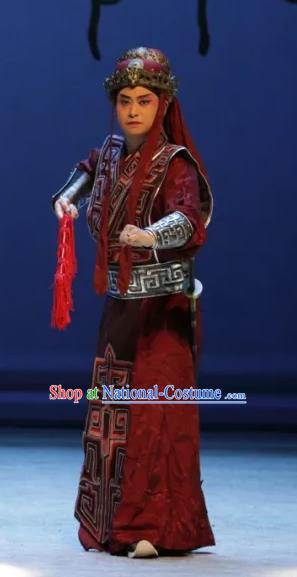 Luo Xiahong Chinese Sichuan Opera Swordsman Apparels Costumes and Headpieces Peking Opera Highlights Wusheng Garment Soldier Armor Clothing