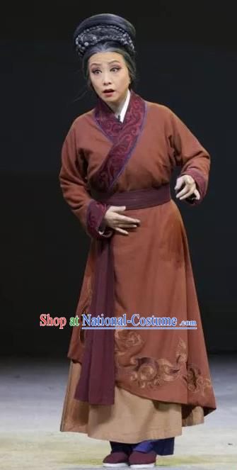 Chinese Sichuan Highlights Opera Elderly Female Garment Costumes and Headdress Luo Xiahong Traditional Peking Opera Pantaloon Dress Dame Apparels