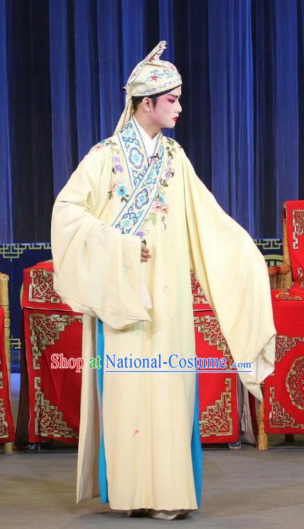 Chong Tai Bie Chinese Sichuan Opera Niche Chen Chunsheng Apparels Costumes and Headpieces Peking Opera Highlights Scholar Garment Young Male Clothing