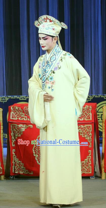 Chong Tai Bie Chinese Sichuan Opera Niche Chen Chunsheng Apparels Costumes and Headpieces Peking Opera Highlights Scholar Garment Young Male Clothing