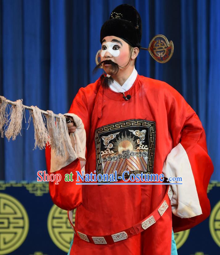 Chong Tai Bie Chinese Sichuan Opera Minister Lu Qi Apparels Costumes and Headpieces Peking Opera Highlights Clown Garment Treacherous Official Clothing