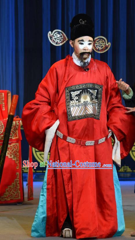 Chong Tai Bie Chinese Sichuan Opera Minister Lu Qi Apparels Costumes and Headpieces Peking Opera Highlights Clown Garment Treacherous Official Clothing