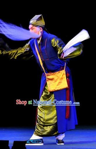 Sheng Si Pai Chinese Bangzi Opera Old Man Apparels Costumes and Headpieces Traditional Hebei Clapper Opera Laosheng Garment Clothing