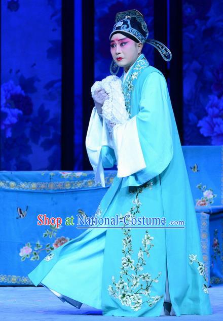 Zhen Zhu Shan Chinese Bangzi Opera Xiaosheng Jiang Xing Apparels Costumes and Headpieces Traditional Hebei Clapper Opera Young Male Garment Merchant Clothing