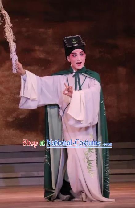 Bai Luo Shan Chinese Bangzi Opera Xiaosheng Apparels Costumes and Headpieces Traditional Hebei Clapper Opera Young Male Garment Scholar Xu Jizu Clothing