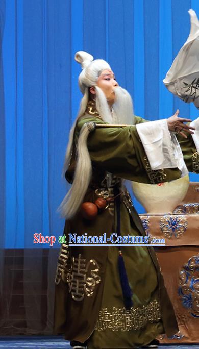 Liu Ling Drunk Chinese Bangzi Opera Elderly Male Apparels Costumes and Headpieces Traditional Hebei Clapper Opera Laosheng Garment Clothing