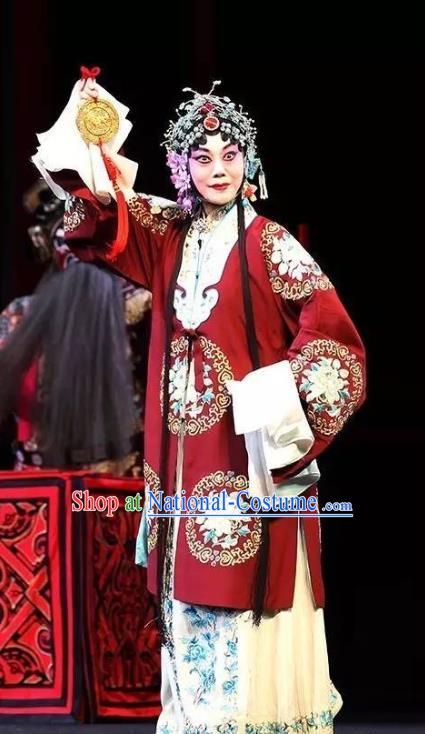 Chinese Hebei Clapper Opera Young Mistress Garment Costumes and Headdress Chun Qiu Bi Traditional Bangzi Opera Hua Tan Dress Actress Apparels