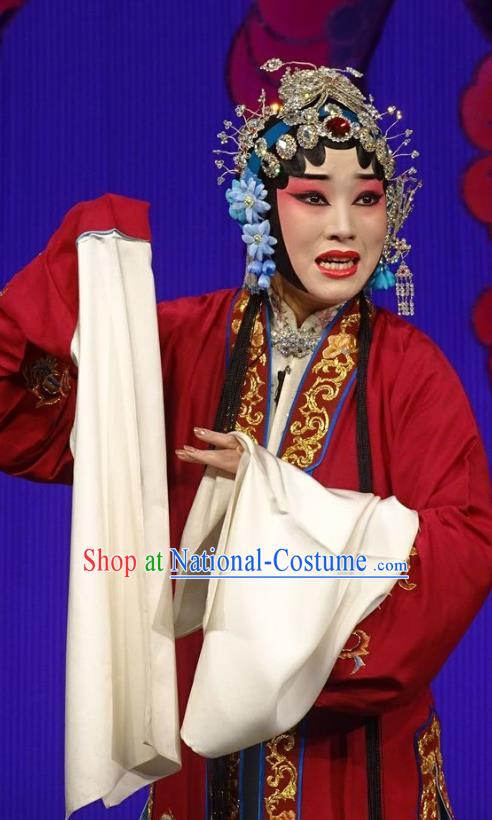 Chinese Hebei Clapper Opera Young Mistress Gu Fengying Garment Costumes and Headdress Chun Qiu Bi Traditional Bangzi Opera Actress Dress Diva Apparels