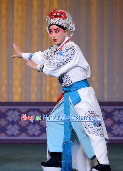 The Butterfly Chalice Chinese Bangzi Opera Young Male Apparels Costumes and Headpieces Traditional Hebei Clapper Opera Childe Garment Swordsman Tian Yuchuan Clothing