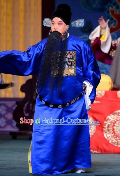 The Butterfly Chalice Chinese Bangzi Opera Laosheng Apparels Costumes and Headpieces Traditional Hebei Clapper Opera Magistrate Tian Yunshan Garment Clothing