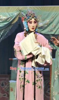 Chinese Hebei Clapper Opera Actress Garment Costumes and Headdress Traditional Bangzi Opera Young Female Dress Hua Tan Lin Huiying Apparels