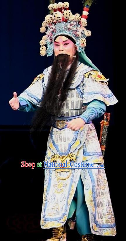 Chinese Bangzi Opera General Wu Han Apparels Costumes and Headpieces Traditional Hebei Clapper Opera Takefu Garment Martial Male Clothing