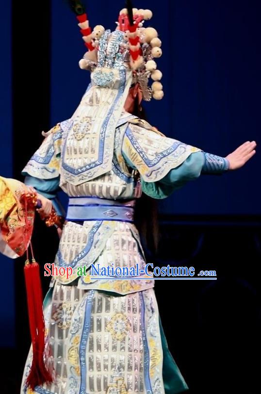 Chinese Bangzi Opera General Wu Han Apparels Costumes and Headpieces Traditional Hebei Clapper Opera Takefu Garment Martial Male Clothing