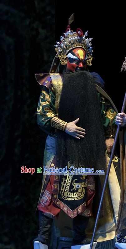 Te Bai City Chinese Bangzi Opera General Apparels Costumes and Headpieces Traditional Hebei Clapper Opera Hero Garment Lord Clothing