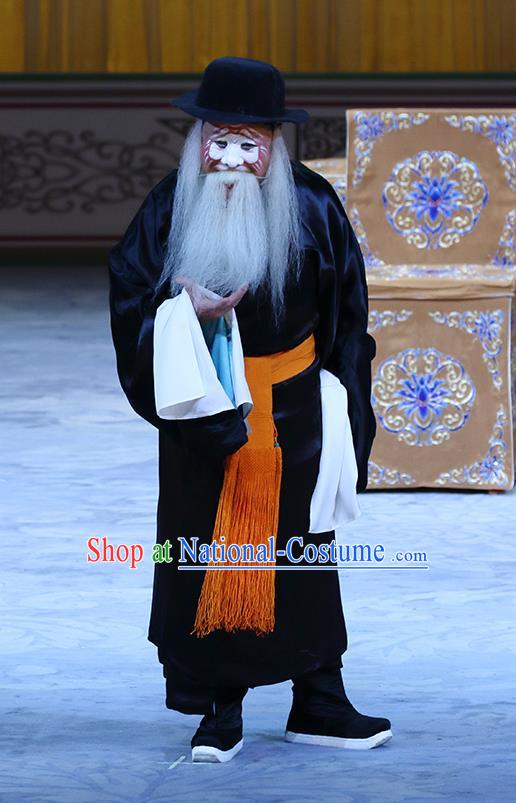 In Extremely Good Fortune Chinese Bangzi Opera Elderly Male Apparels Costumes and Headpieces Traditional Hebei Clapper Opera Clown Garment Qiao Fu Clothing