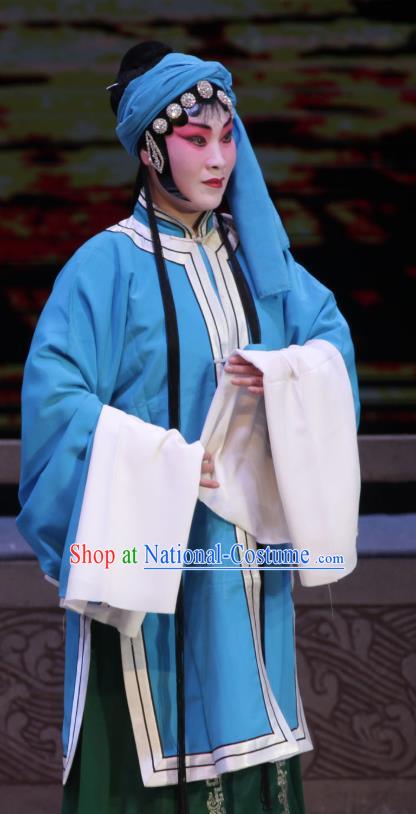 Chinese Shanxi Clapper Opera Village Girl Garment Costumes and Headdress Traditional Bangzi Opera Country Woman Dress Diva Zhang Cuigu Apparels