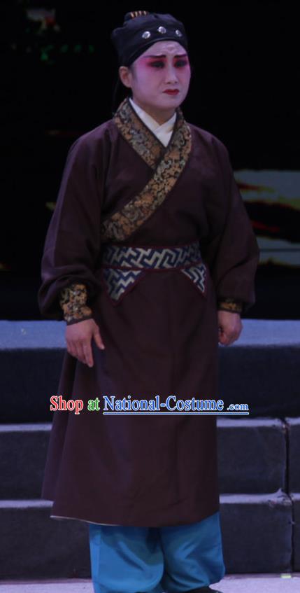 Chinese Bangzi Opera Farmer Apparels Costumes and Headpieces Traditional Shanxi Clapper Opera Young Male Garment Civilian Clothing