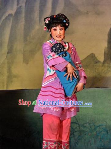 Chinese Shanxi Clapper Opera Country Woman Garment Costumes and Headdress Traditional Bangzi Opera Young Female Dress Jin Gui Apparels