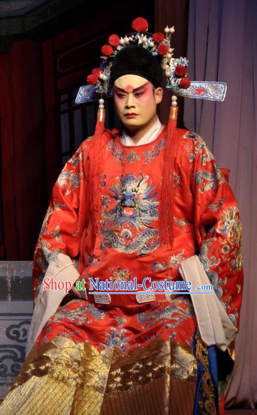 The Pearl Pagoda Chinese Bangzi Opera Xiaosheng Apparels Costumes and Headpieces Traditional Shanxi Clapper Opera Niche Garment Number One Scholar Fang Qing Clothing