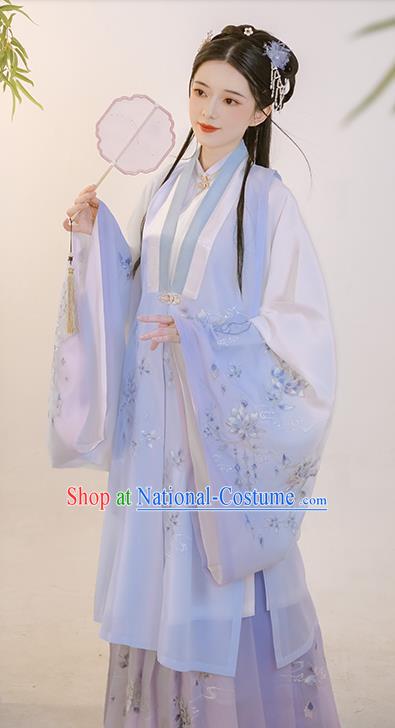 Chinese Ancient Royal Infanta Embroidered Hanfu Dress Apparels Traditional Ming Dynasty Nobility Lady Historical Costumes Complete Set for Rich Female