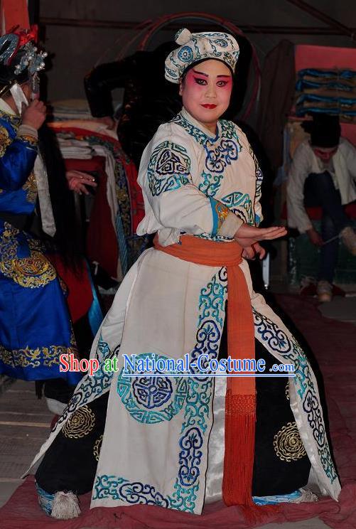 Loyal To Imperial Family Chinese Bangzi Opera Takefu Apparels Costumes and Headpieces Traditional Shanxi Clapper Opera Wusheng Garment Martial Male Clothing