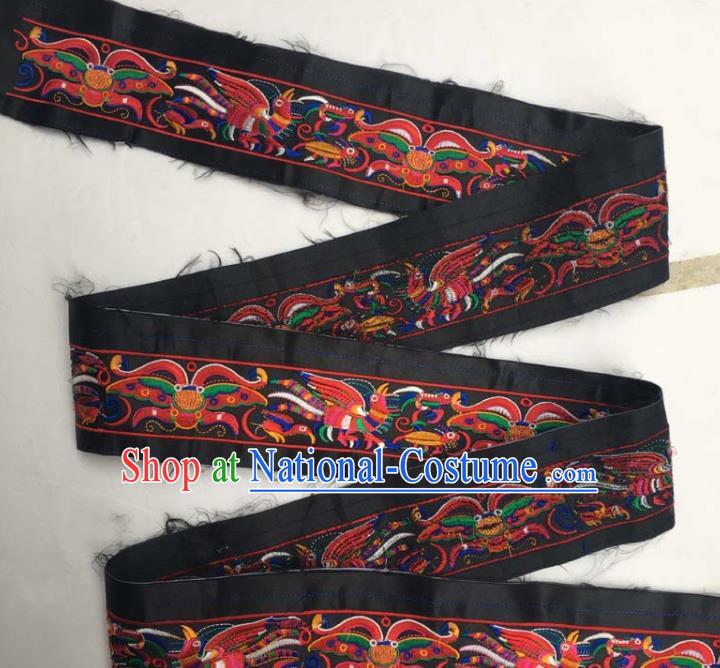 Chinese Traditional Embroidered Red Birds Butterfly Patch Decoration Embroidery Applique Craft Embroidered Band Accessories