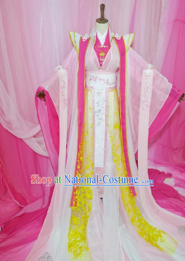 Chinese Traditional Cosplay Fairy Goddess Hanfu Dress Costumes Ancient Princess Consort Qu Xiaofeng Apparels for Women