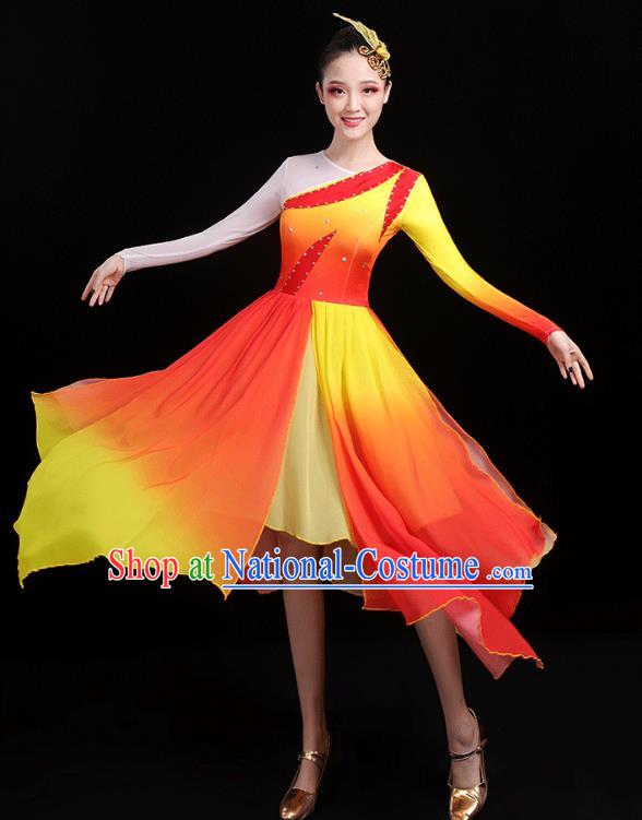 Traditional Chinese Modern Dance Costumes Stage Show Garment Square Dance Dress for Women