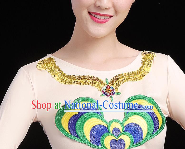 Chinese Traditional Dai Ethnic Dance Costumes Folk Dance Apparels Minority Peacock Dance Blouse and Skirt for Women