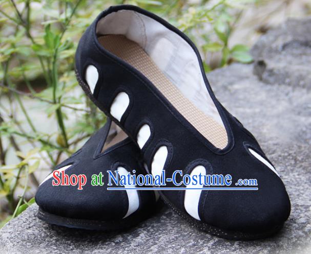 Traditional Chinese Taoist Shoes China Martial Arts Cloth Shoes Black Taoism Shoes for Adults