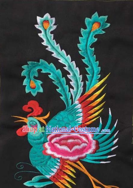 Chinese Traditional Embroidered Phoenix Peony Patch Decoration Embroidery Applique Craft Embroidered Accessories