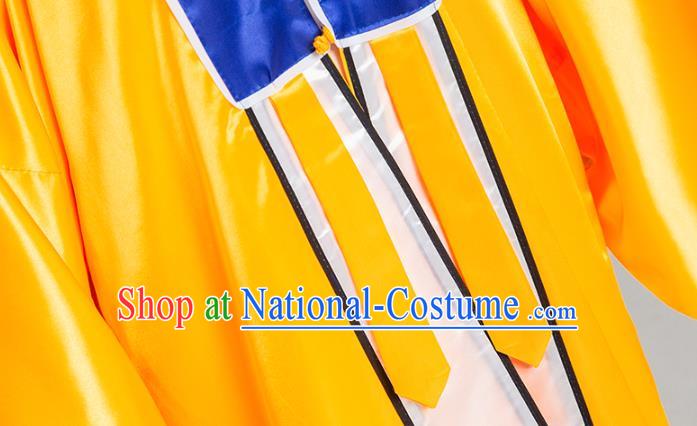 Traditional Chinese Taoist Nun Yellow Trilobal Priest Frock Martial Arts Costumes China Kung Fu Garment Embroidered Crane Gown for Women