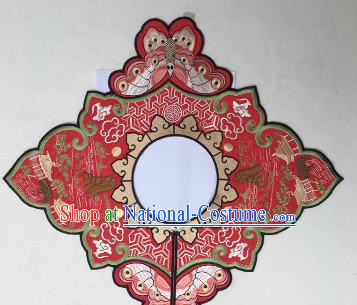 Chinese Traditional Embroidered Butterfly Red Collar Patch Decoration Embroidery Applique Craft Embroidered Shoulder Accessories