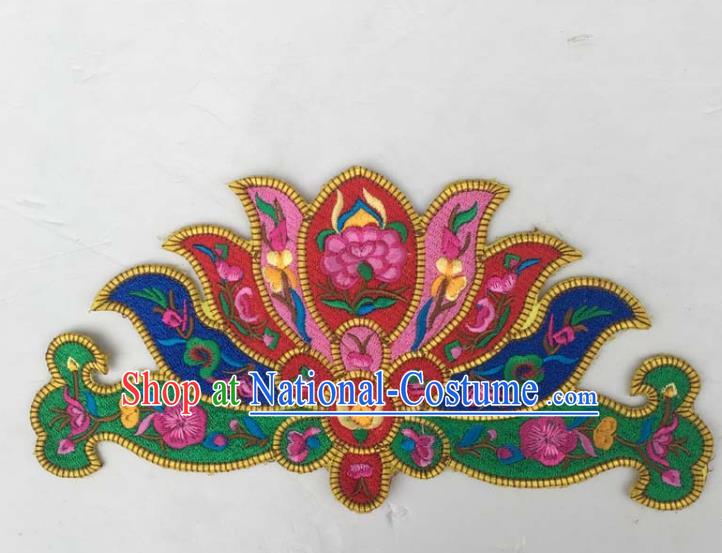 Chinese Traditional Embroidered Cap Patch Decoration Embroidery Applique Craft Embroidered Hat Accessories