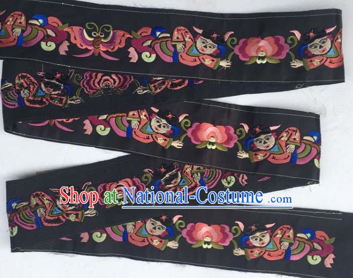 Chinese Traditional Embroidered Immortal Flowers Patch Decoration Embroidery Applique Craft Embroidered Band Accessories