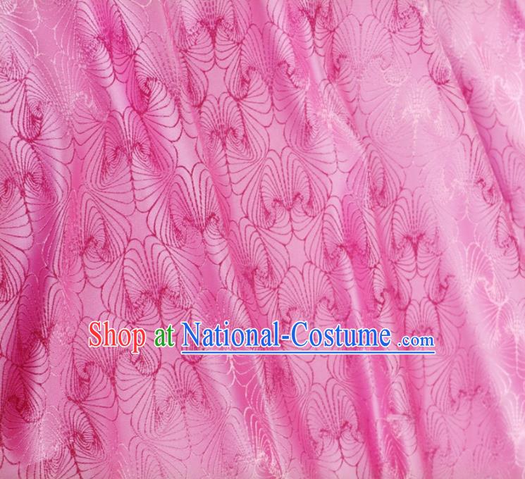 Asian Chinese Traditional Conch Pattern Design Pink Brocade Fabric Silk Tapestry Tang Suit Material