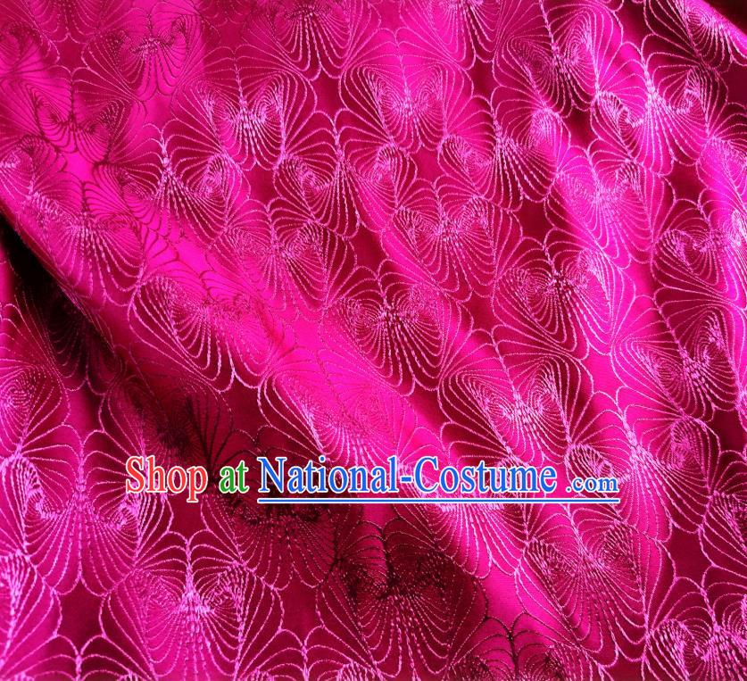 Asian Chinese Traditional Conch Pattern Design Rosy Brocade Fabric Silk Tapestry Tang Suit Material