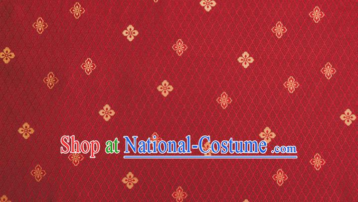 Japanese Traditional Sorbus Pattern Design Purplish Red Brocade Fabric Silk Material Traditional Asian Japan Kimono Nishijin Satin Tapestry