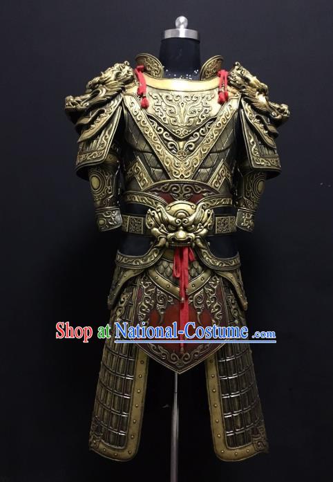 Traditional Chinese Han Dynasty Body Armor Outfits Ancient Film Military Officer General Armour Costumes for Men