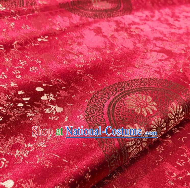 Magenta Asian Chinese Traditional Chrysanthemum Pattern Design Nanjing Brocade Silk Fabric Tang Suit Tapestry Satin Material