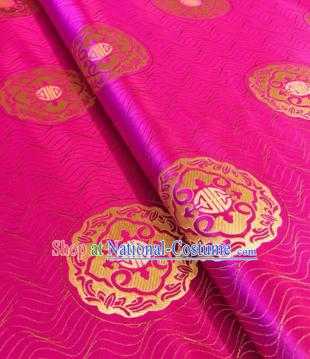 Asian Chinese Traditional Lucky Pattern Design Rosy Brocade Silk Fabric Tang Suit Tapestry Satin Material Damask