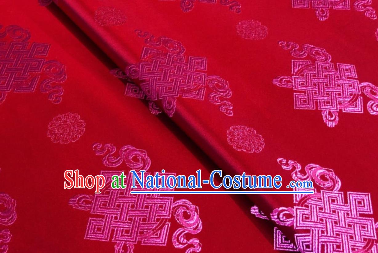 Asian Chinese Traditional Lucky Pattern Design Red Brocade Silk Fabric Tang Suit Tapestry Satin Material DIY Damask