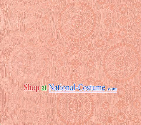 Chinese Classical Lucky Pattern Design Light Pink Brocade Silk Fabric Tapestry Material Asian Traditional DIY Tibetan Robe Satin Damask