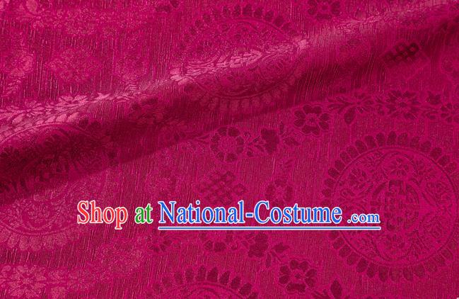 Chinese Classical Lucky Pattern Design Wine Red Brocade Silk Fabric Tapestry Material Asian Traditional DIY Tibetan Robe Satin Damask