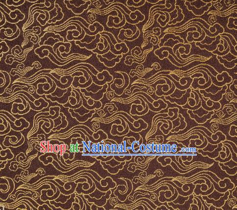 Chinese Classical Clouds Pattern Design Brown Brocade Silk Fabric Tapestry Material Asian Traditional DIY Tang Suit Satin Damask