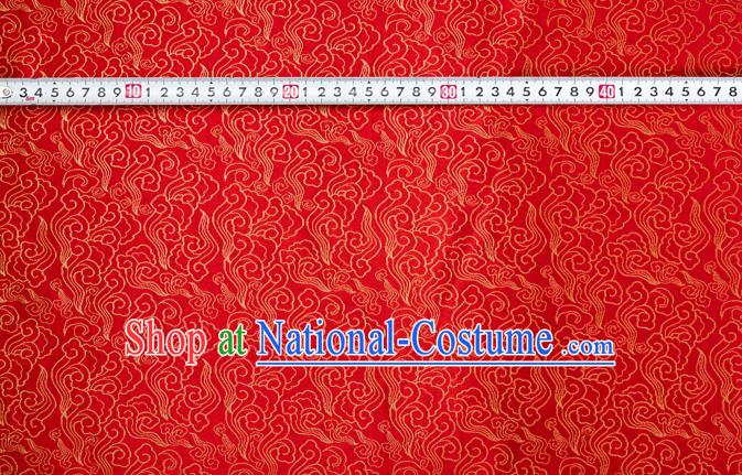 Chinese Classical Clouds Pattern Design Red Brocade Silk Fabric Tapestry Material Asian Traditional DIY Tang Suit Satin Damask