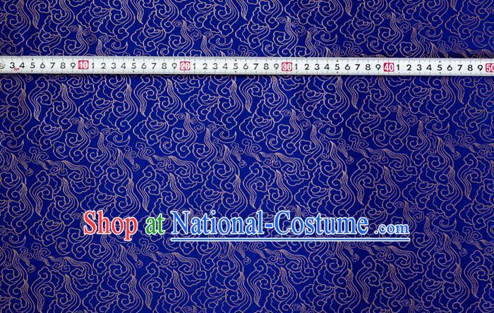 Chinese Classical Clouds Pattern Design Royalblue Brocade Silk Fabric Tapestry Material Asian Traditional DIY Tang Suit Satin Damask