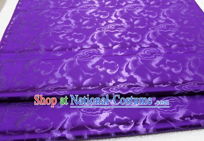 Chinese Classical Cloud Pattern Design Purple Brocade Asian Traditional Tapestry Material DIY Satin Damask Dress Silk Fabric