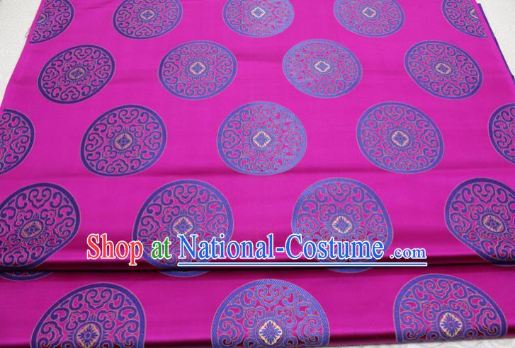 Chinese Tang Suit Classical Round Pattern Design Rosy Brocade Asian Traditional Tapestry Material DIY Satin Damask Mongolian Robe Silk Fabric